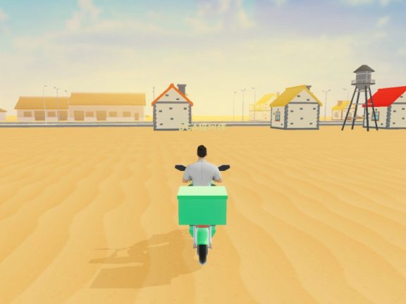 这片沙漠虽然毗邻小镇，但是人迹罕至。滚烫的劲风卷起黄沙，遮天蔽日